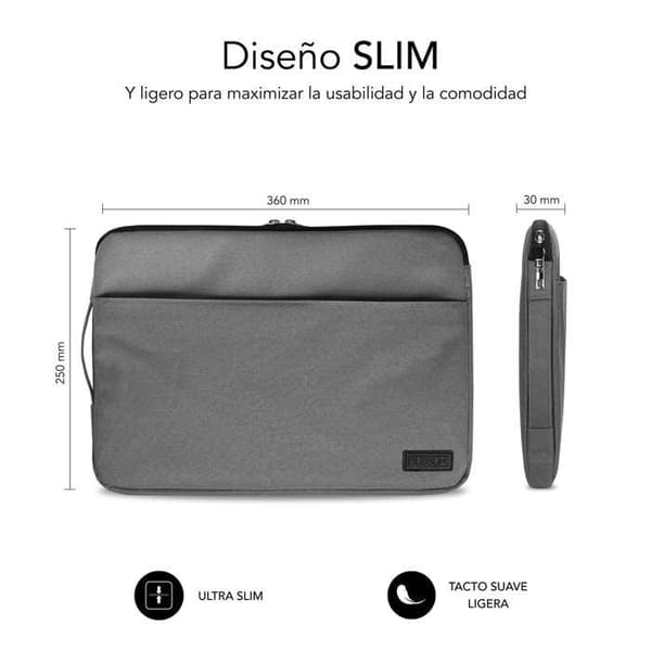 Laptopfodral - Subblim - Urban - 14 tum - Grå - Polyester Grå