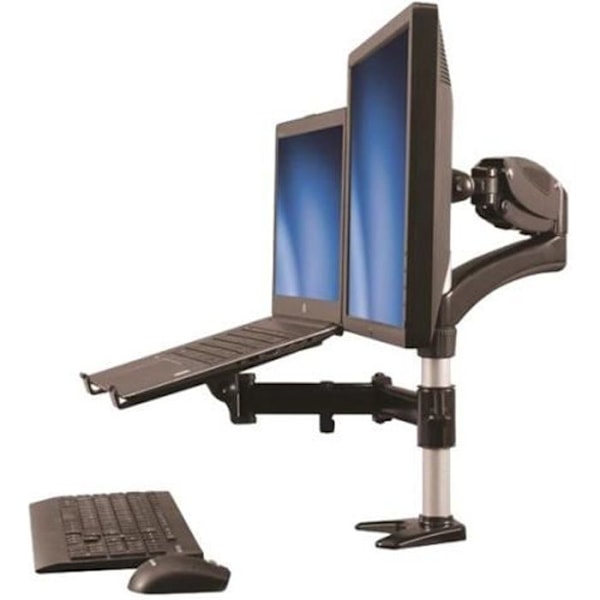Skærmholder - STARTECH - Artikulært arm - Til skærm op til 27" - Laptopholder - Sort Aluminium, Sort