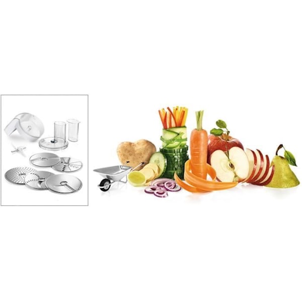 Tilbehør til BOSCH MUM5 køkkenmaskine - VeggieLove sæt: 1 stk. Rivejern/skærer - 5 skiver