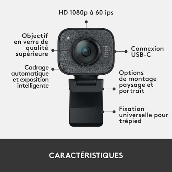 Webcam - Full HD 1080p - Logitech G - StreamCam - Til Twitch og Youtube streaming - Grafit