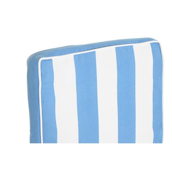 Stolbetræk - DKD Home Decor - Striber - Vandafvisende - Polyester - Firkantet vit/himmelblå