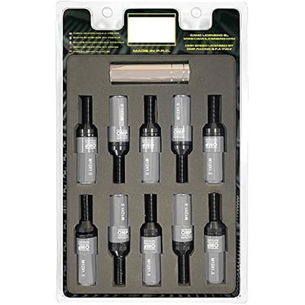 Omp Speed Set Performance skrue med aluminiumsbeskyttelse M12X1.5 Hex 17-19 L 28 mm, farve alugrå 7075+DIN 12.9, 20+1