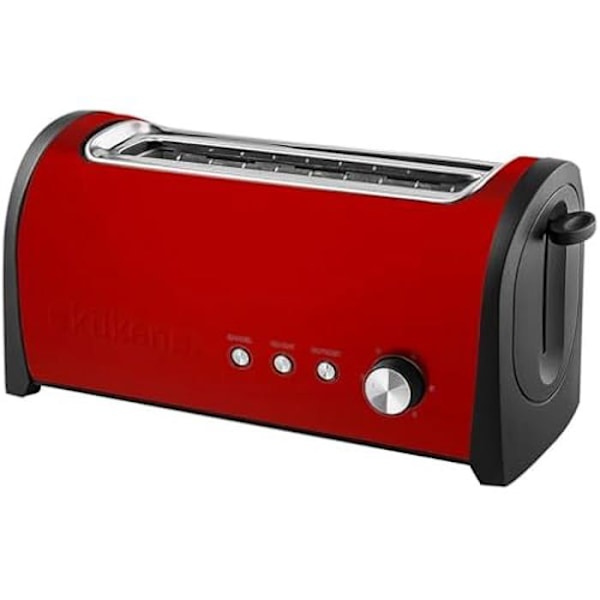 KUKEN leivänpaahdin kultainen pitkä punainen 1000 W Röd