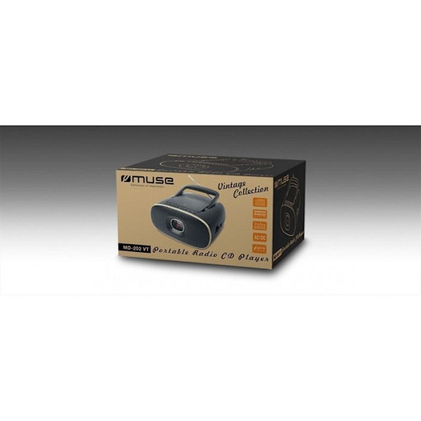 Boombox - MUSE - VINTAGE CD RADIO - CD-afspiller - Analog radiotuner - Indbygget højttaler