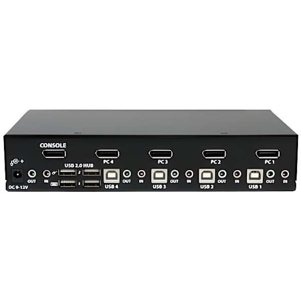 StarTech.com 4-porttinen DisplayPort KVM-kytkin – USB-keskitin ja äänen jakaminen – 2560 x 1600 (SV431DPUA) musta