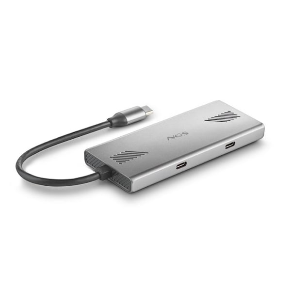 USB-hubi - NGS - WONDERDUO-C - 4 porttia (2 USB-C + 2 USB-A) - Aluminium - 5 Gbps