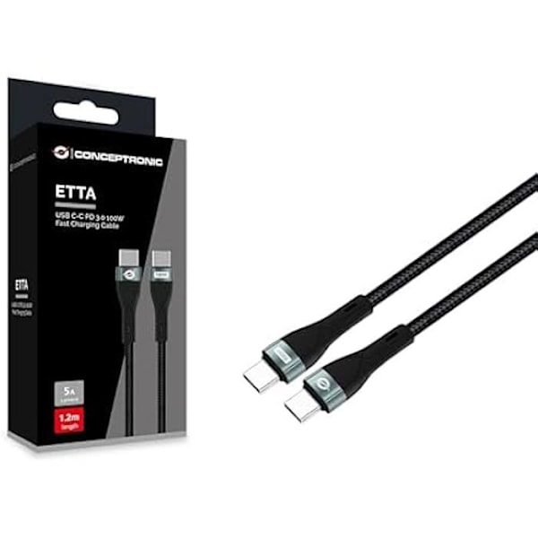 USB-C 3.0 - CONCEPTRONIC - 1,20 m - 5 A - 480 Mbps - Musta
