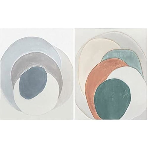 Målning - DKD HEMINNREDNING - Standardbild - Blå, Grön, Beige - 80x100 cm - Samtida Blå grön