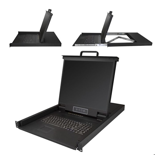 Konsoli KVM - StarTech.com - RKCONS1908K - 8 porttia - 19 tuumaa - Rack-asennus - LCD-näyttö