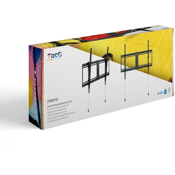 Støtte til skrå vægmontering - TOOQ - 43" til 90" - VESA 200x200 til 800x400 mm - 70 kg max - Tilt +3°/-12°