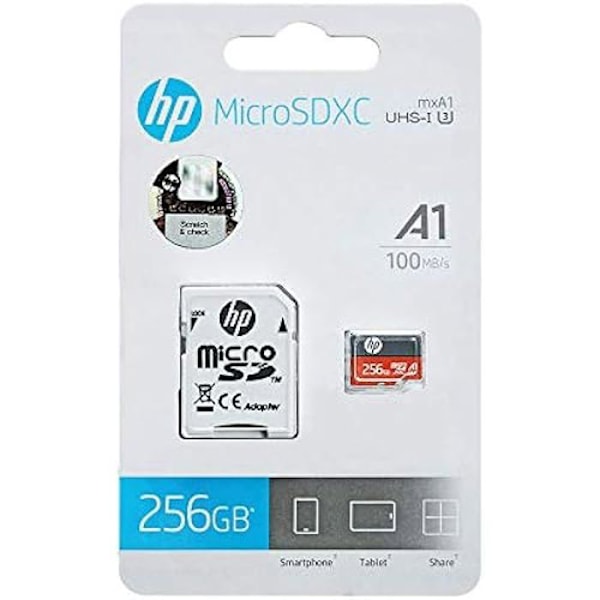 microSDXC-muistikortti - HP - 256 Gt - 100 MB/s lukunopeus - 85 MB/s kirjoitus - Luokka 10 UHS-I