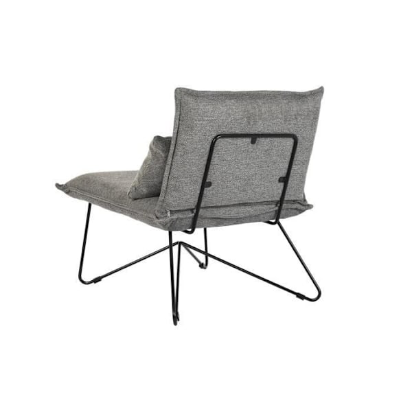 Urban style lænestol i metal, grå polyester, sort - Farve: SORT