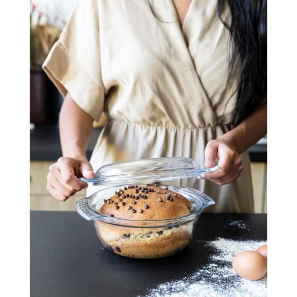 Cocotte - PYREX - 1450074 - Pyöreä - Borosilikaattilasista - 5,1 litraa - Pakastimeen ja mikroaaltouuniin sopiva Transparent