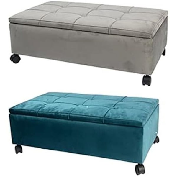 Bænk - DKD Home Decor - Alamo - Turkisgrå - 2 stk - 70 x 39,5 x 24,5 cm