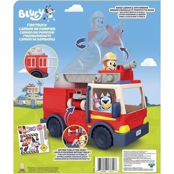 Bluey Brandbil fra Bluey - Miniature Univers - MOOSE TOYS - Fra 3 år röd och svart