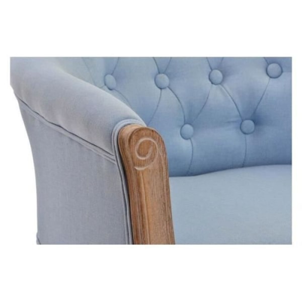 Lænestol DKD Home Decor Blå Polyester Træ (58 x 56 x 69 cm)