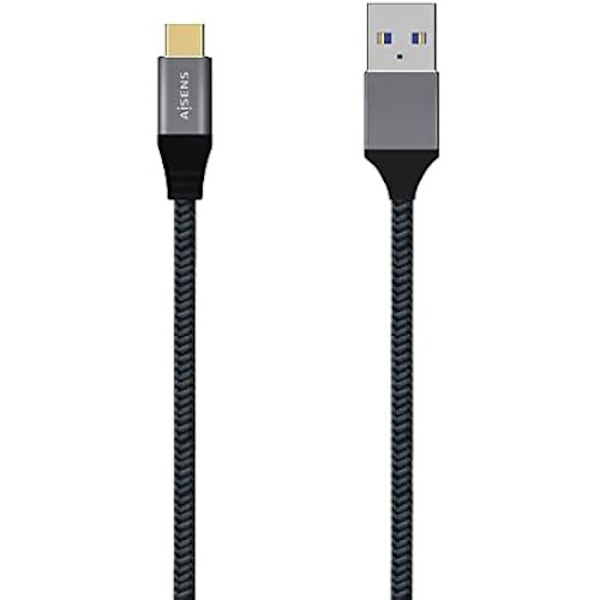AISENS - A107-0630 - USB 3.1 Gen2 10 Gbps 3A kabel, type USB-C/M-A/M, grå, 0,5 m