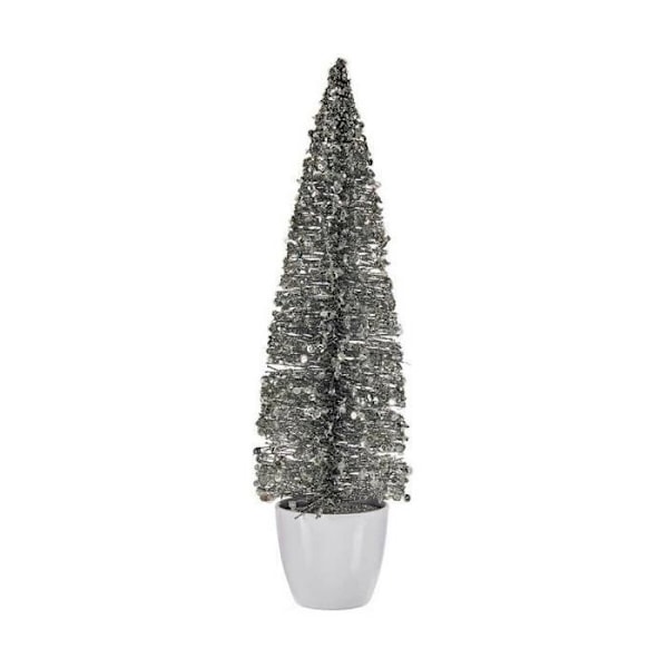 julgran stor 10 x 38 x 10 cm silver vit plast