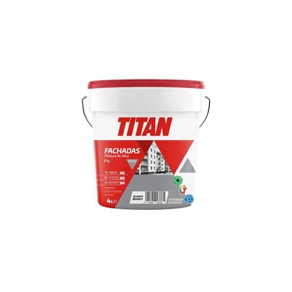 Akrylfärg - Titan - F-4 - Vit - 4l - Matt Vit