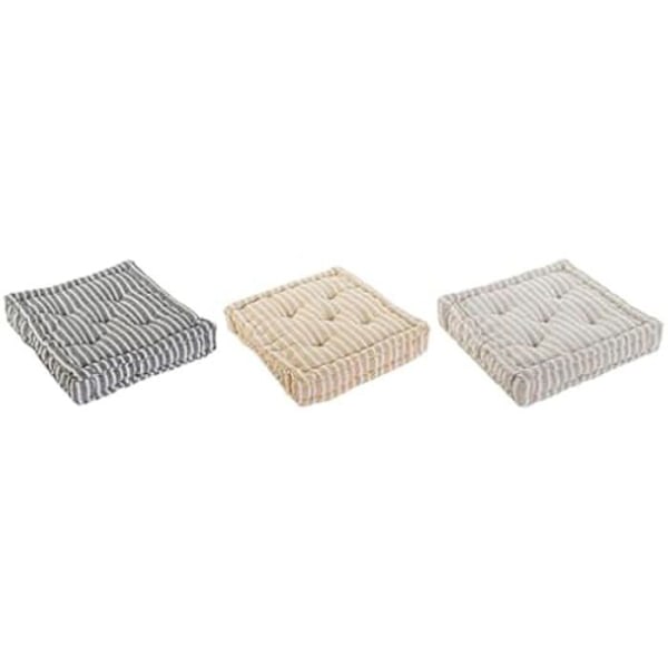 Tyynyt - HOME ESPRIT - 3 kpl setti - Keltainen beige - 56 x 56 x 13 cm - Sisäkäyttöön Flerfärgad