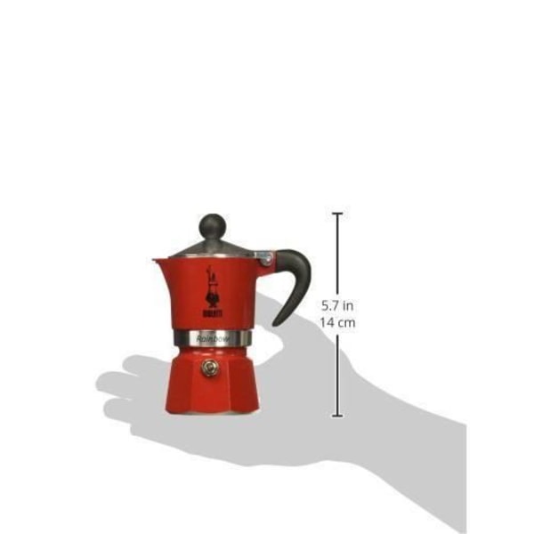 Bialetti 4961 - KVM SWITCH - Espressomaskine til Kop, Aluminium, Rød, 30 x 20 x 15 cm