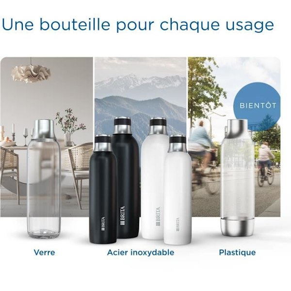 BRITA soodakone - SodaTRIO Musta - 1 Pullo 1L ja 1 CO2-sylinteri mukana