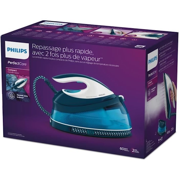 Centrale vapeur - PHILIPS - PerfectCare Compact - GC7840/20 - 6,5 bar - Pressing 400 g/min - Dampfudslip 120 g/min