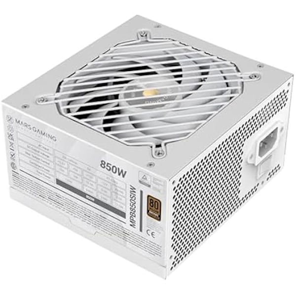 Nätaggregat PC ATX - MARS GAMING - MPB850SI - 850W - 80Plus Bronze - Ultra-Tyst SI Fläkt Vit