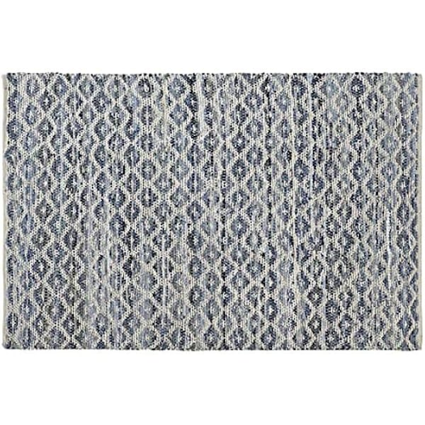 Tæppe - DKD Home Decor - Standard - Blå og hvid - 120 x 180 cm - Moderne Blå