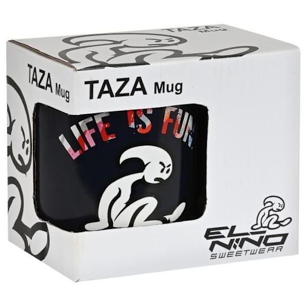 Keramikkrus - Safta - El Niño Life - Sort og hvid - 10x8 cm - 35 ml svart och vitt med rött