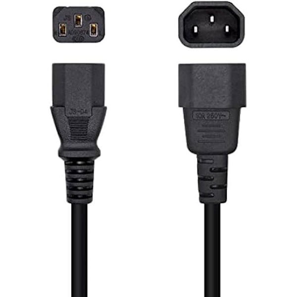 CPU strømkabel AISENS C13/H-C14/M Sort 10m Svart