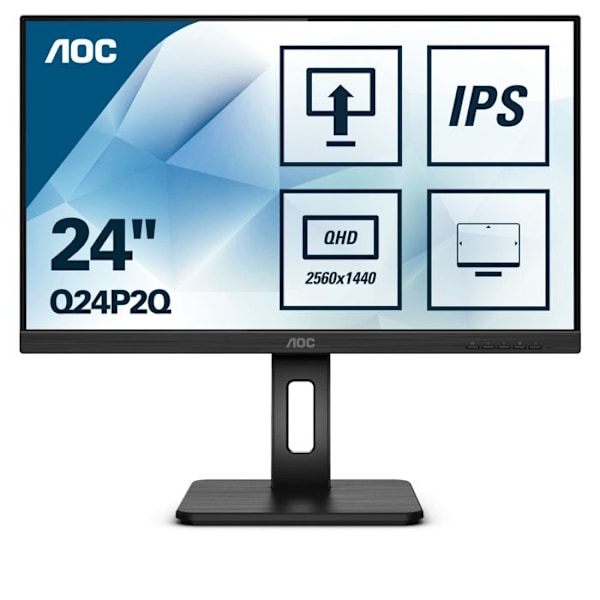 AOC Q24P2Q - LED-näyttö - 23,8" - 2560 x 1440 1440p (Quad HD) @ 75 Hz - IPS - 250 cd/m² - 1000:1 - 4 ms