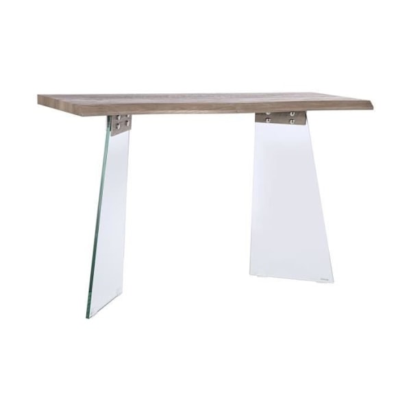 Konsol i glas, træ og MDF - Hvid - 120 x 40 x 76 cm