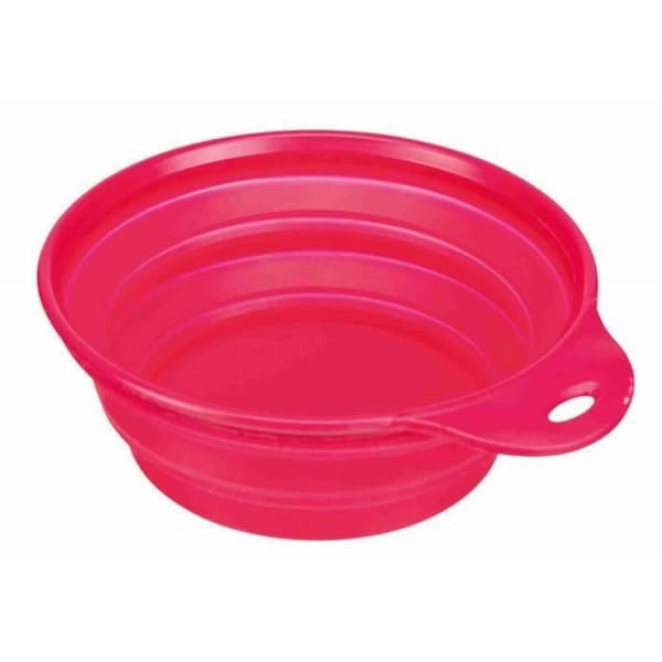 Resekopp - TRIXIE - 1 L - Tjock silikon - Fällbar - Rosa