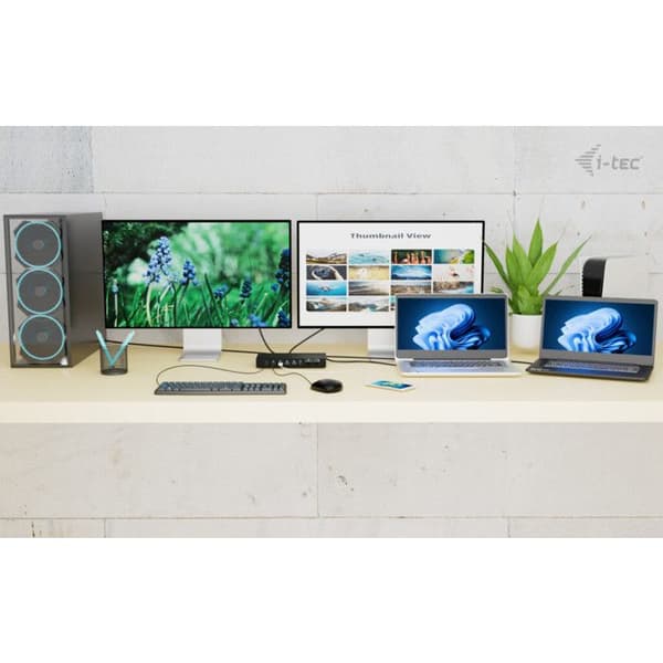 i-tec Docking Station KVM USB-C Musta 3 Laite Dual Video 92W