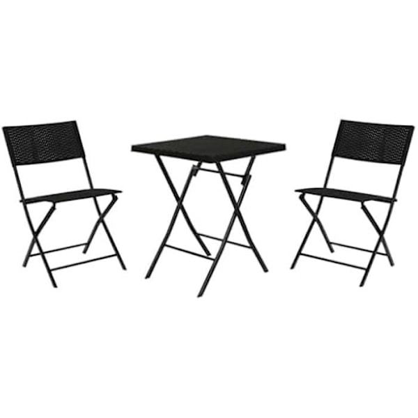 Pöytäsetti - HOME ESPRIT - 2 tuolia - musta - metalli - 58 x 58 x 71,5 cm Flerfärgad