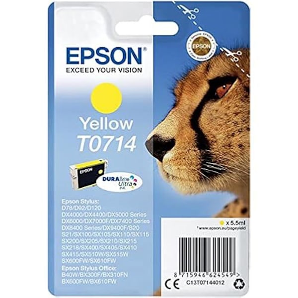 Blækpatron - EPSON - T071340 - Gul - 7ml - Høj ydeevne