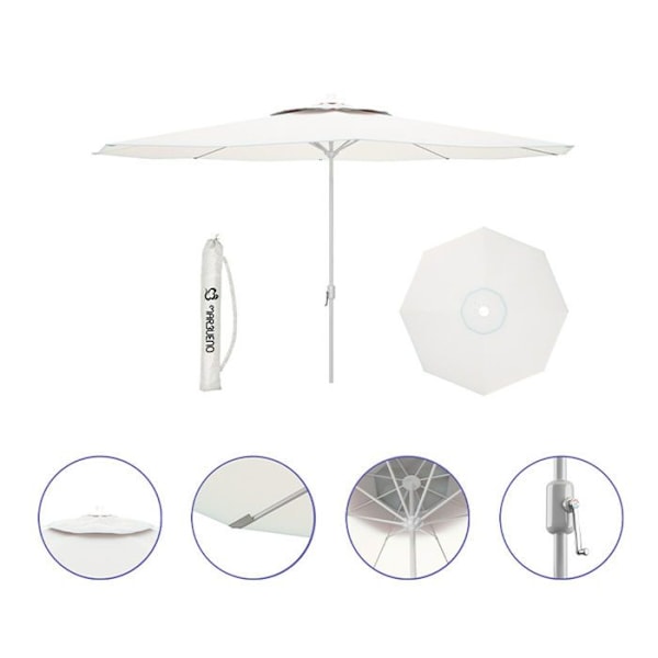 Marbueno Parasol Hvid Polyester Stål Ø 270 cm