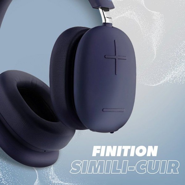 T'nB - Bounce ANC Midnight Blue, Trådløs Bluetooth-hovedtelefon, Aktiv Lydreduktion ANC, 50 timers batterilevetid, Immersiv lyd - Blå