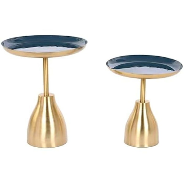 Borde - HOME ESPRIT - Sæt med 2 - Golden Blue - 40,5 x 40,5 x 48 cm - Moderne design Flerfärgad