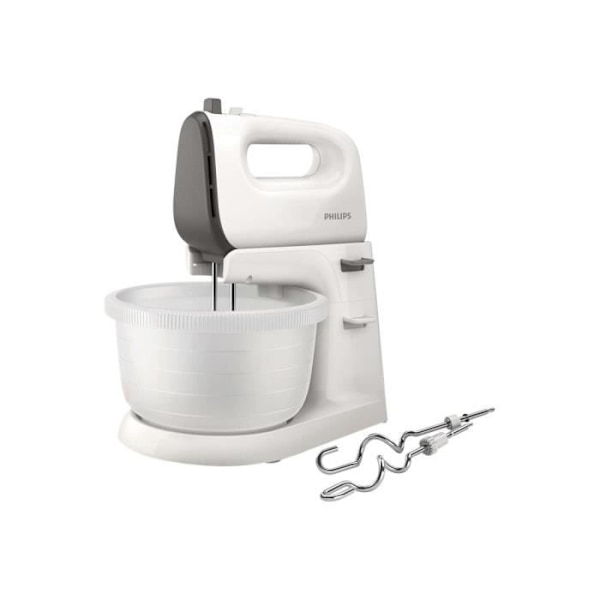 Philips serie 5000 Håndmikser, 5 hastigheder, turbo funktion, 450 W, dobbelt piskeris + æltning, grå (HR3741/00) grå