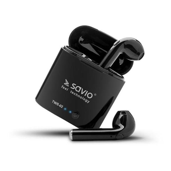 Savio tws-02 trådløse bluetooth høretelefoner, sort