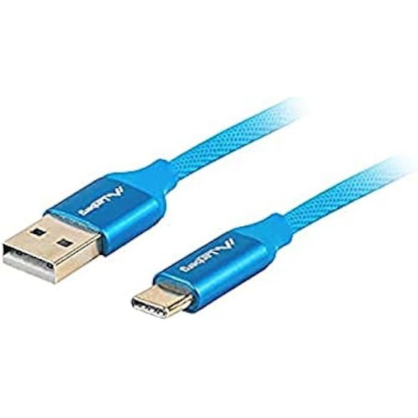 USB-kabel - LANBERG - CA-USBO-22CU-0010-BL - 1 m - USB 2.0 - USB C og A - Quick Charge 3.0