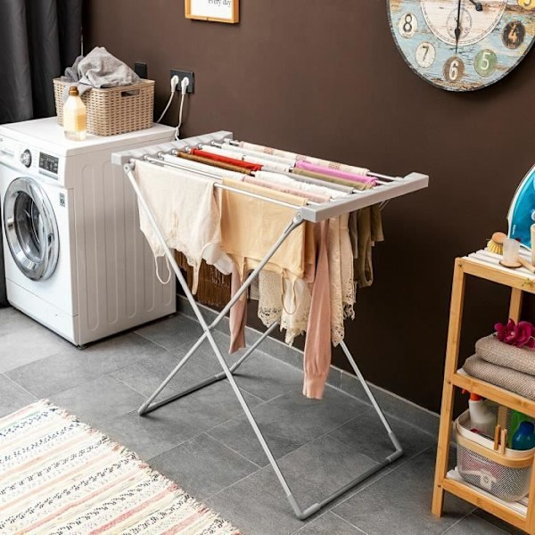 Lämmitetty kuivausteline | Dryak kokoontaitettava sisäpyykin kuivausteline 8 baaria 120 W - InnovaGoods