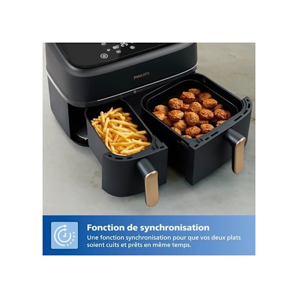 Philips Fryer - Dubbelkorg Airfryer - NA352/00 Svart