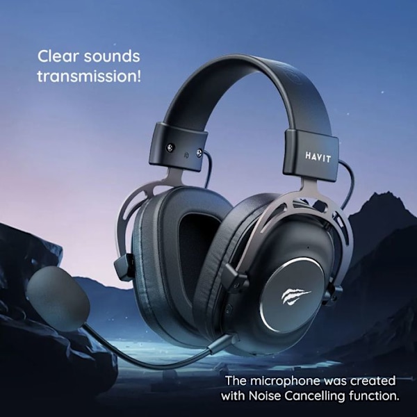 Trådløse headset til videospil, 600 mAh - Havit (H2002YG) - Sort