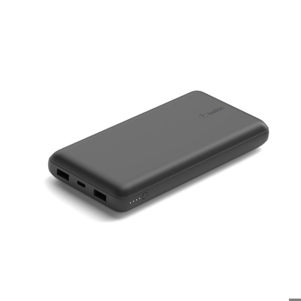 Bärbar laddare - BELKIN - 20000 mAh - 15 watt - 3 utgångsanslutningar (2 x USB, USB-C) svart