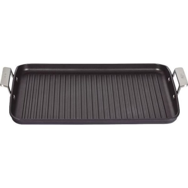 Grill - VALIRA - Rektangulært område - 34 x 25 cm - Støbt aluminium - Flerlags non-stick sort