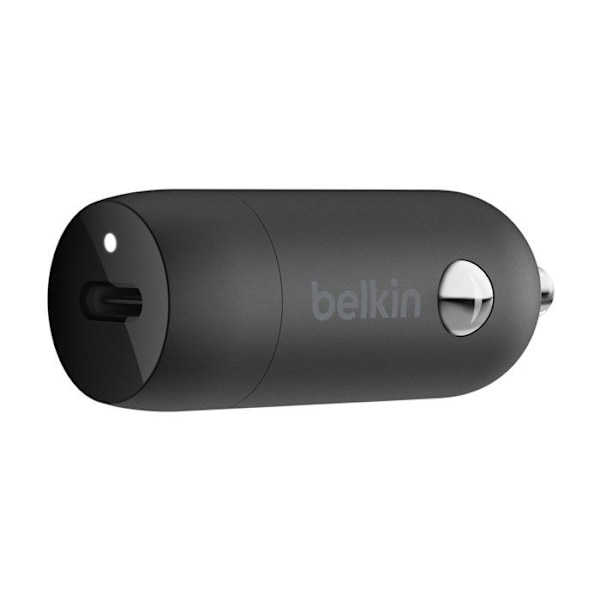Batteriopladningsenhed til bil - BELKIN - 30w USB PD - Cigartænder - Sort og Hvid - USB Type-C Sort