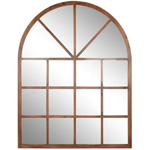 Vægmirror - HOME ESPRIT - Neoklassisk model - Glas og fyrretræ - 150 x 3,5 x 186 cm - Multifarvet Flerfärgad